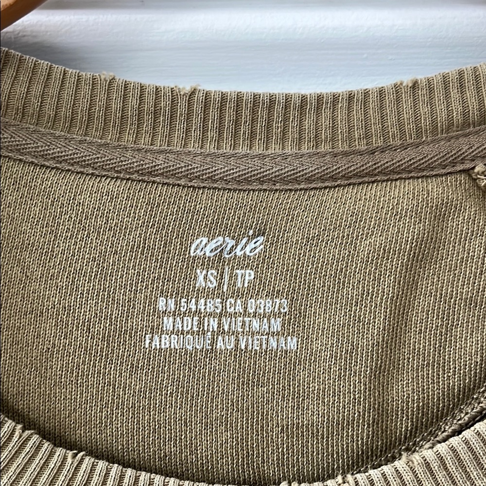Aerie Oversized French Terry Cotton Sweatshirt Top - Picture 3 of 12
